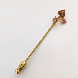 Vintage 10KT GOLD BLACK HILLS GOLD Leaves Stick Pin